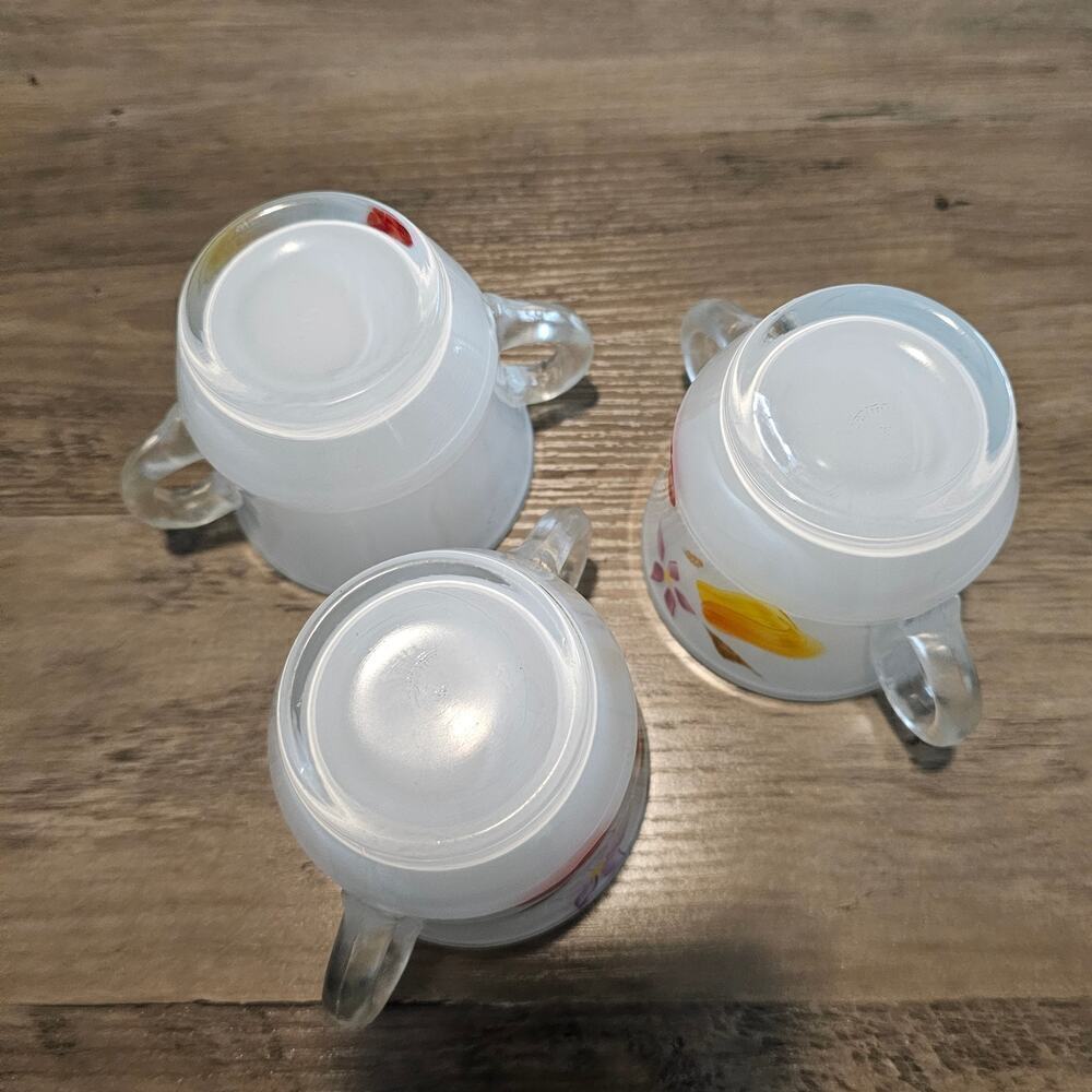 Vintage Bartlett Collins Hand Painted Gay Fad Glass Fruit Creamer Set of 3 MCM - Picture 7 of 14